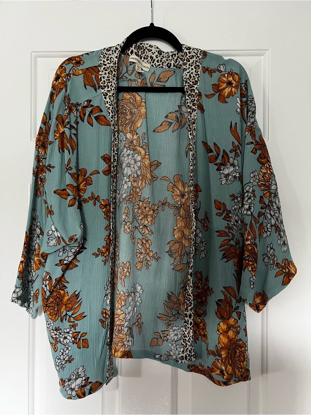 Floral Animal Print Cardigan One Size